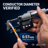Câble Ethernet extérieur blindé en cuivre Shibei CAT6-SF/UTP à conducteur solide 4 paires 23AWG RJ45 PVC 305m pour usage industriel et CCTV - Vente en gros