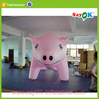 Mascotte gonflable rose pvc pour l'extérieur, personnage de dessin animé cochon gonflable géant