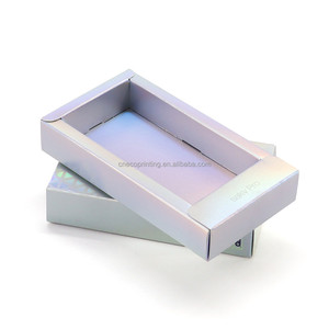 Tùy chỉnh kích thước <span class=keywords><strong>logo</strong></span> hình dạng thiết kế kim loại Holographic in ấn bao bì các tông màu trắng giấy ngăn kéo hộp - Product Image 3