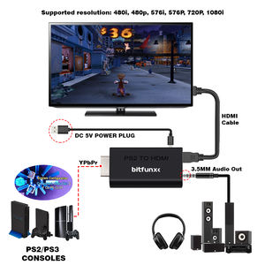Adattatore convertitore Bitfunx Video e Audio (YPbPr) da PS2 a <span class=keywords><strong>HDM</strong></span> compatibile per PlayStation2 Console di gioco PS2 - Product Image 5