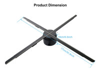 Kipas proyektor Hologram 3D 77cm 896LED, kipas Hologram tampilan holografik luar ruangan tahan air dapat disesuaikan dengan kartu TF & WiFi