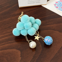 Mode filles nuage en forme d'étoile porte-clés chaîne sac accessoire belle bleu blanc en peluche nuage porte-clés pour Couple