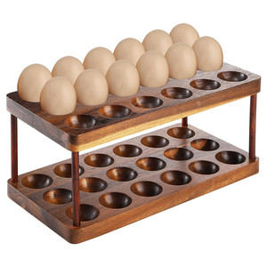 Support à œufs en bois double couche 36 compartiments pour la conservation des œufs frais dans la cuisine - Product Image 1