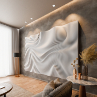 Panneaux muraux en bois paramétriques 3D sur mesure, insonorisés, art mural ondulé, taille personnalisée, installation facile, panneaux muraux pour télévision pour intérieurs de luxe
