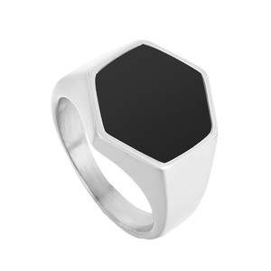 Men's Stainless Steel Hexagonal <b>Ring</b> Geometric Design Gift Jewelry SA1193 - Product Image 4