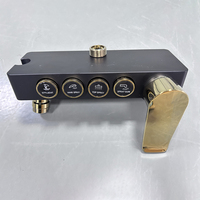 Système de douche thermostatique en céramique et laiton carré, jet de massage, noir or, mitigeur de baignoire, robinet à double poignée, ensemble de douche de salle de bain