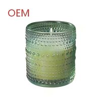 Support de bougie en verre teinté de luxe avec logo personnalisé, élégant, écologique, de haute qualité, récipient à bougie en verre, porte-bougie votif
