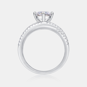 แหวนหมั้นเพชร Eternity Diamond เงินแท้ 925 ประดับมอสซาไนต์ สำหรับผู้หญิง ดีไซน์ทันสมัย ผลิตเครื่องประดับตามสั่ง แหวนมอสซาไนต์ 0.8 กะรัต - Product Image 4