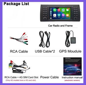 Lecteur vidéo de voiture 2 Din 7 pouces pour <span class=keywords><strong>BMW</strong></span> X5 E39 1995-2007 avec Carplay Android Auto GPS Navigation WiFi+4G BT Head Unit - Product Image 3