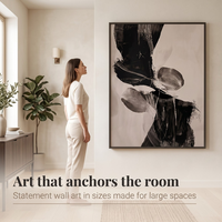 Peinture sur toile abstraite, art mural moderne beige et noir encadré, impression d'art décoratif pour la maison, salon, décoration intérieure