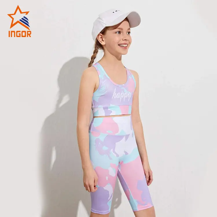 Children Athletic Wear Yoga Pants Clothes Kid Activewear Gym Bra And Fitness Wear Kids Athletic Wear Leggings Clothing