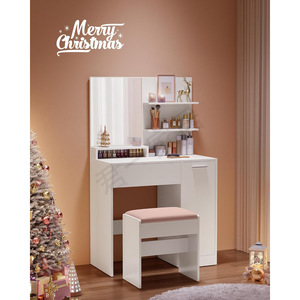 Moderne Simple Chêne Chambre à coucher Maison <span class=keywords><strong>Coiffeuse</strong></span> <span class=keywords><strong>LED</strong></span> Miroir Cosmétiques Table de Maquillage pour <span class=keywords><strong>Amazon</strong></span> Usine Vente en Gros Fourniture Transfrontalière - Product Image 2