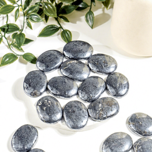 Piedras Planas de Hematita Negra Pulida de Primera Calidad al por Mayor para Feng Shui, Sanación, Meditación y Decoración Ecológica del Hogar - Product Image 1