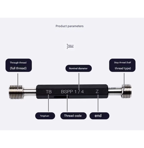 Calibrador de Rosca para Tubería de Acero BSPP de 1/4, 1/8, 3/8, 1/2, 3/4, 1-1/4, 1-1/2 y 2 Pulgadas, Calibradores Multitamaño para Medición de Tuberías de Acero BSPP - Product Image 4