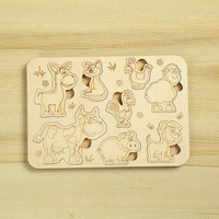 Rompecabezas de Madera Educativo con Forma de Animales para Niños, Juguete de Aprendizaje 3D Ecológico y Móvil