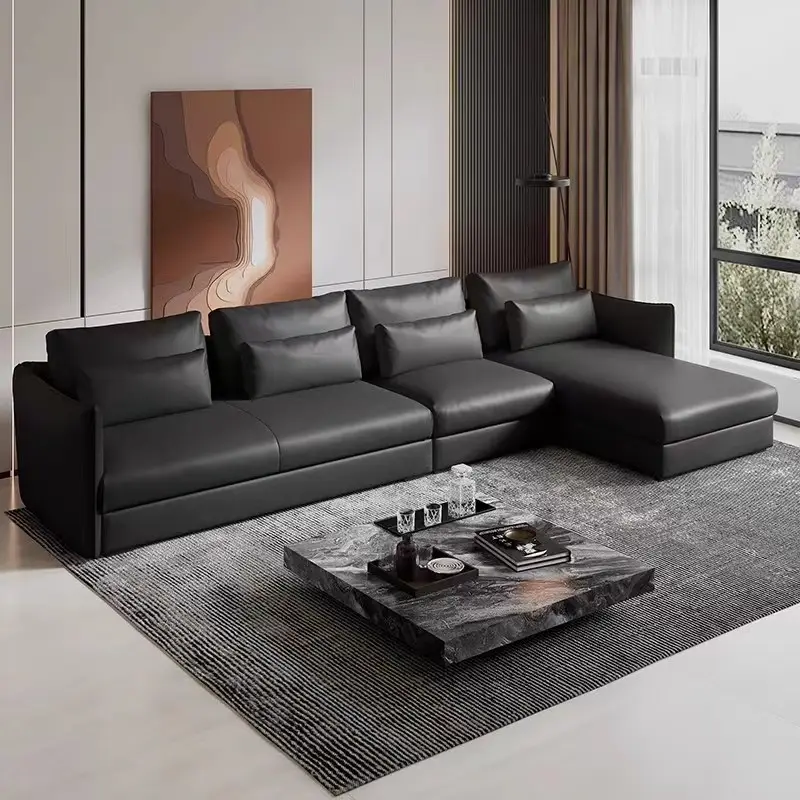 Sofás baratos para sala de estar, muebles modulares de lujo de alta calidad, sillón reclinable seccional en forma de L, sofá de cuero