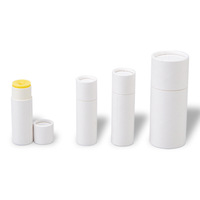 Emballage cosmétique personnalisé de luxe en papier recyclé pour rouge à lèvres et baume à lèvres, tube cylindrique blanc et brun avec logo