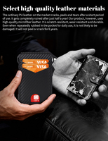 Portefeuille vertical fin en cuir PU anti-RFID avec pince à billets et fenêtre transparente pour carte d'identité