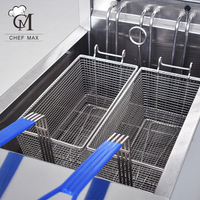 Friteuse Professionnelle Chefmax 9000 W Électrique et Gaz Sur Mesure à Double Cuve pour Poulet, Machine à Frire en Acier Inoxydable – Nouveauté Restaurant 2021