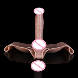 Wearable Hollow <b>Dildo</b> Male Penis Sleeve Enhance <b>Pants</b> 8.66 Inch Long Male Penis Enlarger Sheath Elastic Harness for Transgender - Product Image 4