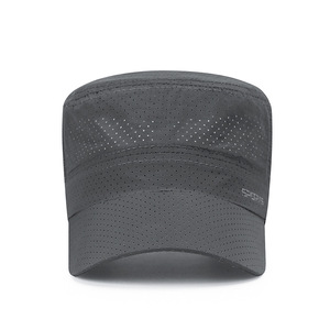 Sports Cap <b>Flat</b> Cap Breathable Mesh Sun Protection Outdoor Fishing <b>Hat</b> Dark Gray - Product Image 1