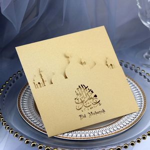 Tùy Chỉnh Vàng Laser Cắt Nhà Thờ Hồi Giáo Mặt Trăng Phước Lành Tay Áo Túi Chủ Thẻ Cho Lời Mời Ramadan Lời Chào - Product Image 5