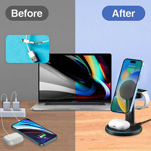 <span class=keywords><strong>Prix</strong></span> usine support de support de téléphone portable multifonctionnel chargeur sans fil support de bureau de charge sans fil pour téléphone Airpod Iwatch - Product Image 4