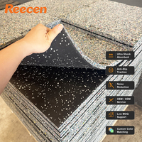 Revêtement de sol en caoutchouc EPDM à faible odeur pour salle de sport, 20 mm, 1000x1000 mm, antidérapant, amortissant les vibrations, pour centre de fitness commercial