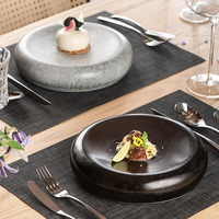 Vaisselle décontractée pour la cuisine japonaise, vaisselle de restaurant, assiette en céramique pour salade, pâtes, sashimi, plat de service, fait main, passe au lave-vaisselle
