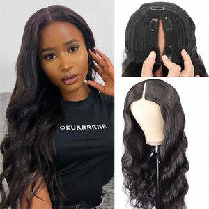 Peluca de Cabello Humano con Ondas Corporales <span class=keywords><strong>en</strong></span> Forma de <span class=keywords><strong>V</strong></span>, Hecha a Máquina, sin Pegamento, para Mujeres Negras, Fácil de Usar - Product Image 3