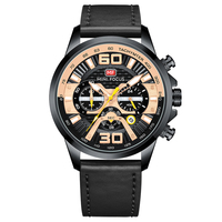 MINI FOCUS 0336G Jam Tangan Kulit Pria Kronograf Olahraga Jam Tangan Populer Pria Relogio Masculino