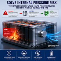 Valve de décompression anti-explosion SINRI V200 IP68 en alliage d'aluminium pour batterie de véhicule à énergie nouvelle