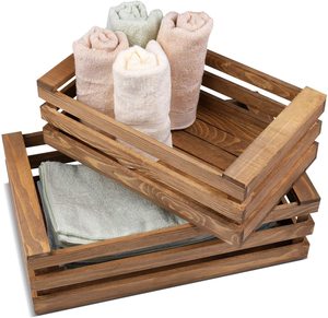Unfinished wooden crate wooden crate basket for fruit storage