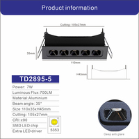 Projecteurs LED en gros d'usine, éclairage de grille OEM, downlight LED encastré anti-éblouissement profond et dimmable