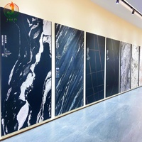 Panneau mural en PVC de haute qualité, épais, effet marbre UV, texture imitation marbre, imperméable, facile à assembler, pour appartement, salon, hôtel