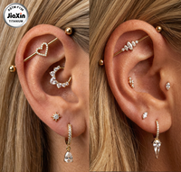 Bijou de piercing corporel tendance pour femme, barbell industriel en titane ASTM-F136 G23 à filetage interne pour cartilage et pont d'oreille