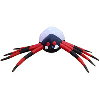 Décoration de jardin intérieure/extérieure pour fête d'Halloween avec lumières LED intégrées, modèle gonflable d'araignée drôle et effrayant