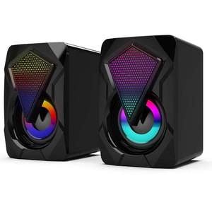 A10 도매 X2 방수 스피커 PC 액세서리 게이머 조명 AUX 20 데스크탑 휴대용 USB RGB 스피커 PC 컴퓨터 - Product Image 1
