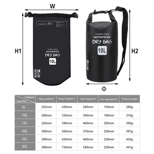 Tùy Chỉnh 5l 10l 15l 20l 30l 40l Bolsa Seca Đại Dương Gói Ướt Khô Duffel Túi Tote Du Lịch Bãi Biển Ba Lô Khô Túi Chống Thấm Nước - Product Image 4