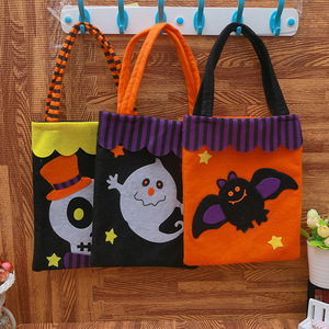 Bolsas <span class=keywords><strong>de</strong></span> Halloween para niños Trick or Treat Bolsas <span class=keywords><strong>de</strong></span> regalo Spider Pumpkin Web Tote Bag 4 Day of the Dead Party Candy Goodie Supplies - Product Image 2