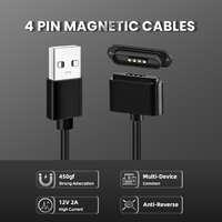 Shenzhen LIKE 12V 3A Conector eléctrico magnético Proveedor Cable Usb de 4 pines Carga Magnética Pogo Pin Conector de datos