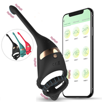 APP Control Cock Pénis Anneaux Vibrateur Plug Anal Butt Stimulator, Retardé Ejaculation Vibrant 10 Mode Sex Toy pour Hommes Couple