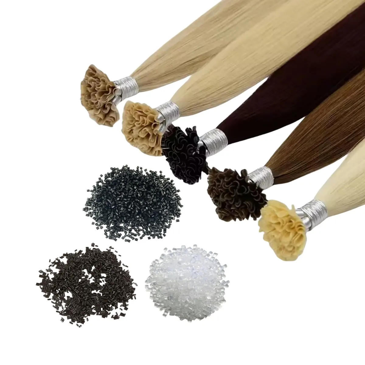 Италия, итальянские кератиновые клеевые палочки, гранулы, зерна, рулоны, инструменты для наращивания волос, железный зажим