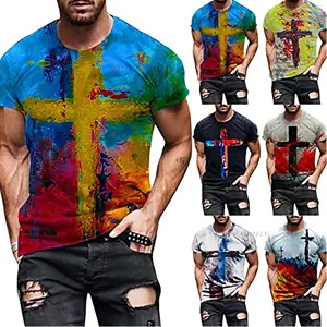 Футболка мужская с 3D-принтом, хипстерская уличная кроссовая Спортивная рубашка с принтом солнца, цветная серия, блузка, топ для тренировок оверсайз