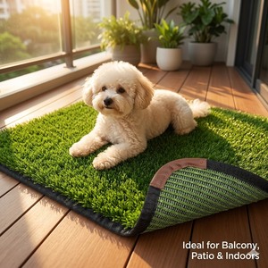 Tapis en gazon synthétique tissé confortable, facile à nettoyer, anti-UV, pour <span class=keywords><strong>chat</strong></span>, chien, cour arrière, sol de niche - Product Image 6