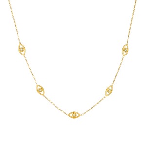 Evil Eye Jewelry <b>Set</b> Gold Plated Stainless Steel Necklace <b>Bracelet</b> Earrings Women's Party Fashion Accessory - Product Image 5