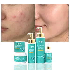 Hot sale Natural dark spot removal face serum body lotion oil soap double brightening whitening cream skin care set