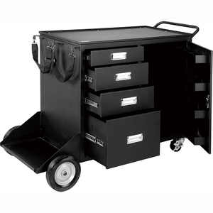 Chariot de soudage en acier robuste à 4 tiroirs Chariot à roulement à 360 ° pour soudeuse MIG TIG et coupeur de plasma Grand rangement avec 4 tiroirs - Product Image 2