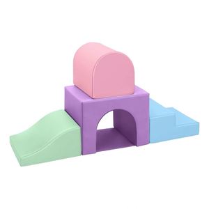 Ensemble de jeu intérieur personnalisable en usine, 4 pièces, avec toboggan et escalier, aire de jeux souple pour enfants - Product Image 1