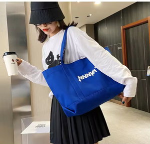 Sac fourre-tout en toile de coton L-033 en gros en ligne, durable, réutilisable, taille moyenne, avec fermeture éclair, pour usage quotidien, extérieur et plage - Product Image 4